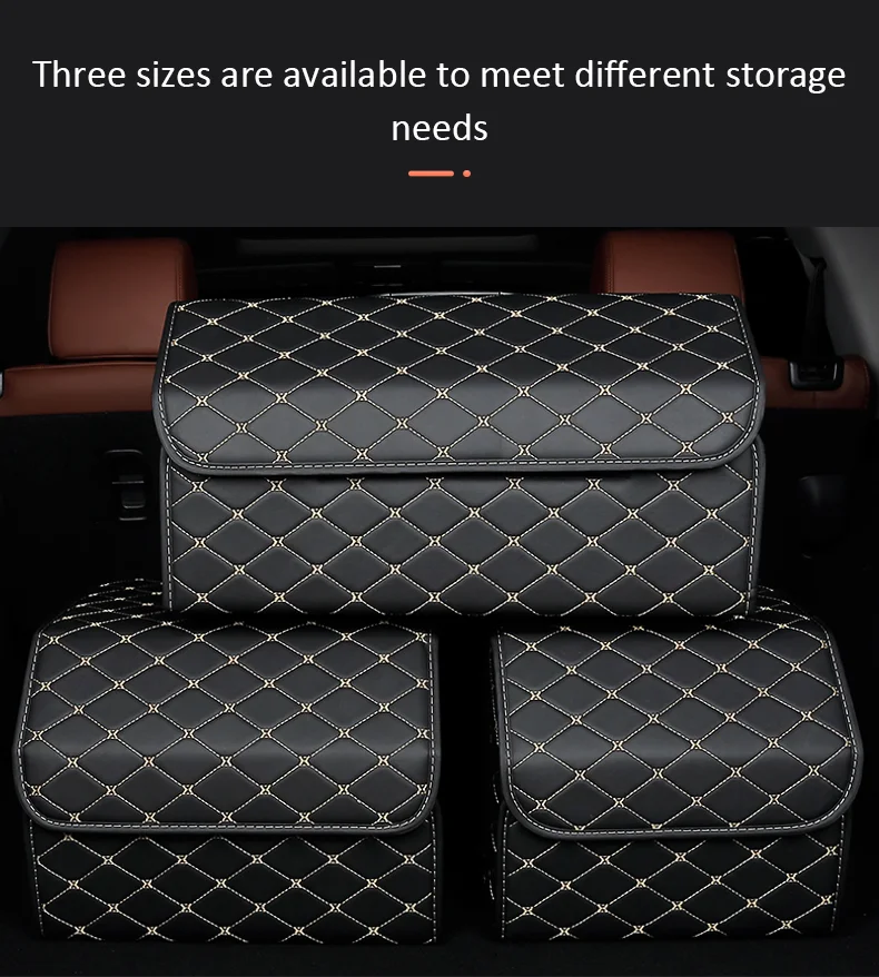 อเนกประสงค์พับเก็บได้รถ Trunk ออแกไนเซอร์จัดเก็บพร้อมฝาปิดแบบพกพากระเป๋าเก็บรถ Trunk Organizer