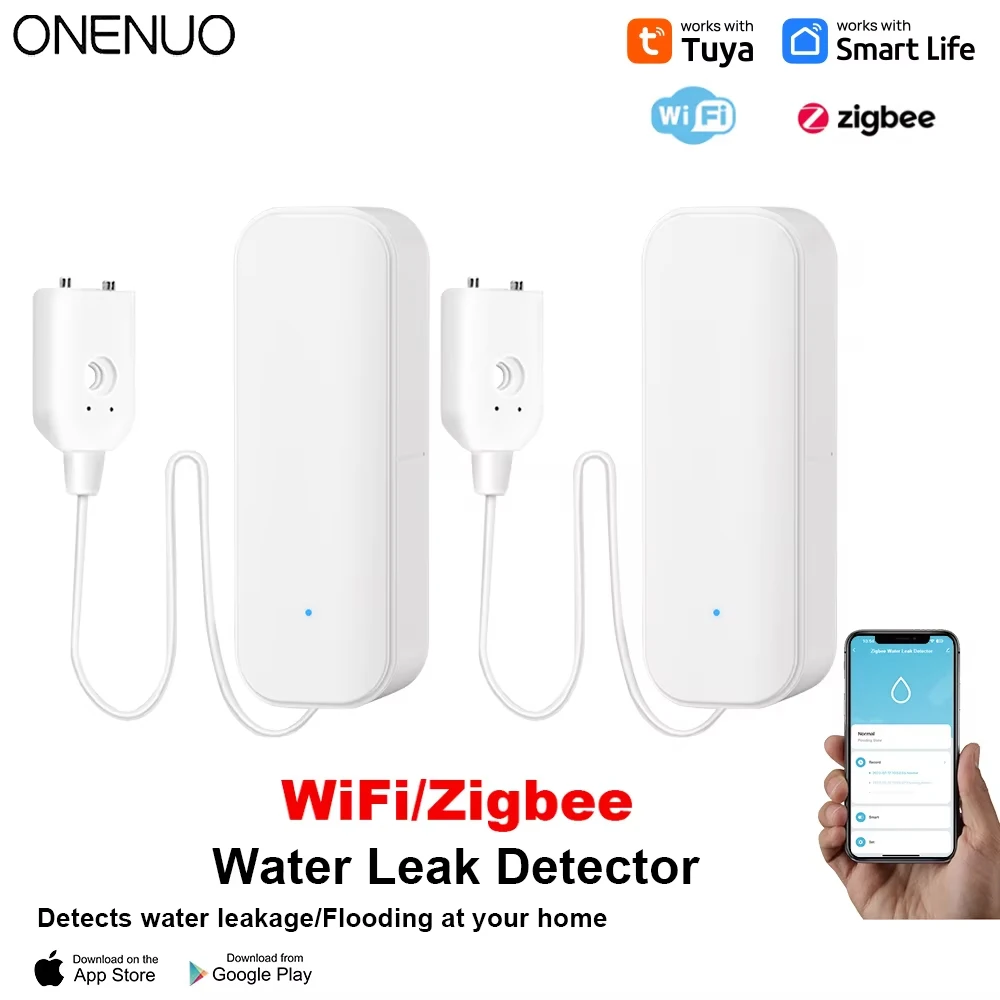Capteur de niveau d'eau WiFi Tuya, alarme de fuite, détecteur de fuite d'inondation, vie à domicile intelligente, alarme de débordement d'eau, système de sécurité