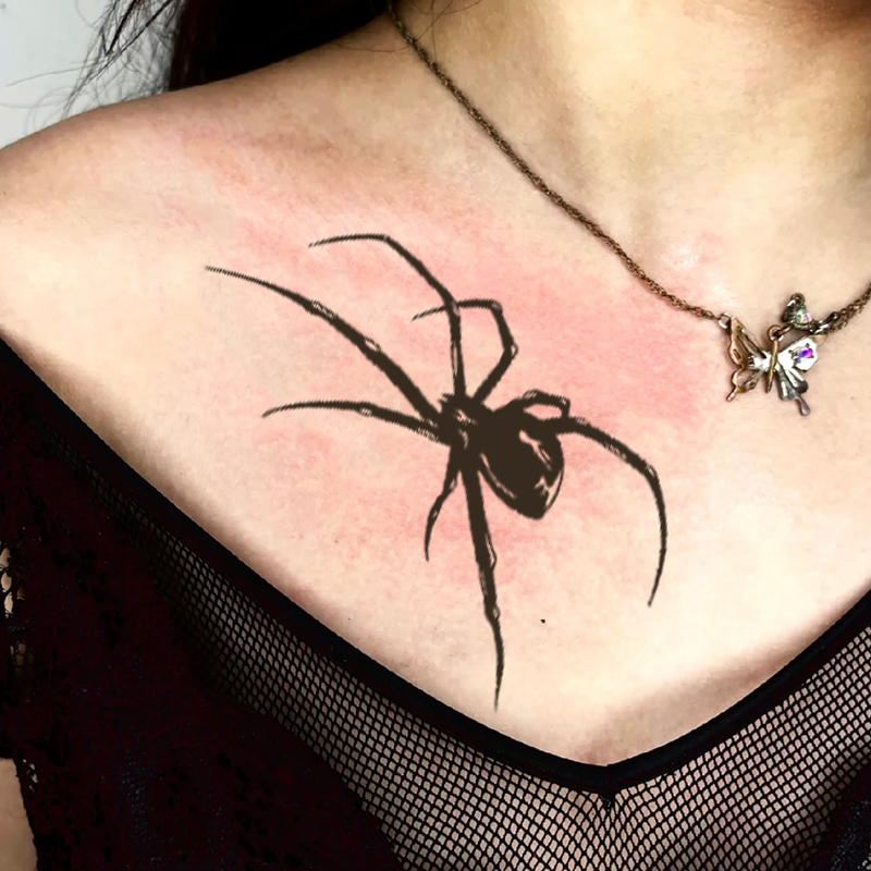 Autocollants de tatouage temporaire imperméables Spider, imperméables longue durée pour une à deux semaines, pour bras, jambe.