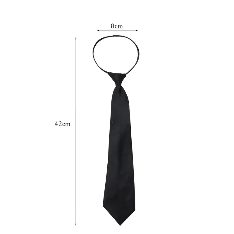 Unissex preto simples clipe no gravata de segurança uniforme camisa terno gravatas aeromo fosco funeral preguiçoso pescoço gravatas homens mulheres estudantes