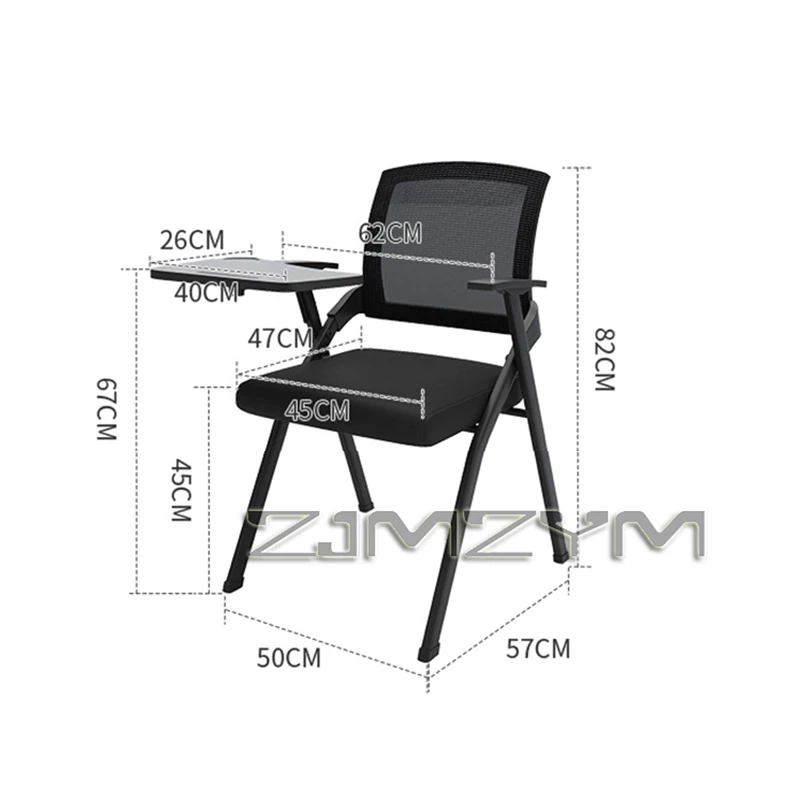 Folding Training Conference Room Chair, Ergonomic Computer Chair, Foldable Office Chair with Writing Board Integration