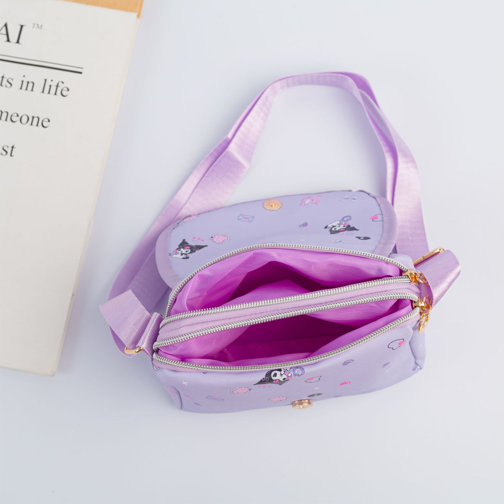 Cartoon Kuromi Hellokitty Flip Schoudertas Leuke Mode Cinnamoroll Opslag Schoudertas Portemonnee Kindermeisjes Verjaardagscadeaus