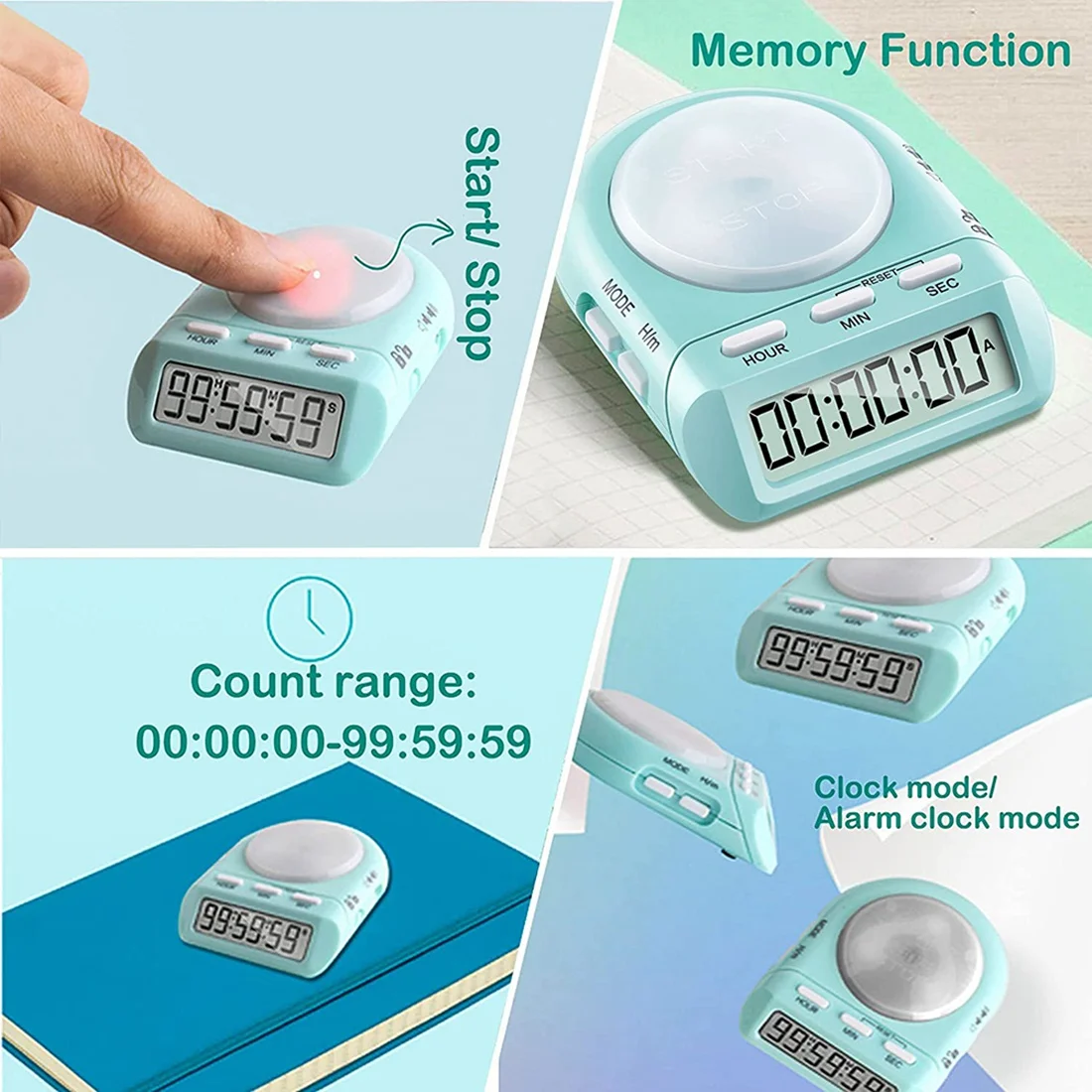 Digitaler Küchen timer mit 100-Stunden-Clock-Countdown für Kinder lehrer, 45-Grad-LCD-Display und Sicherheits schloss, Zeit management