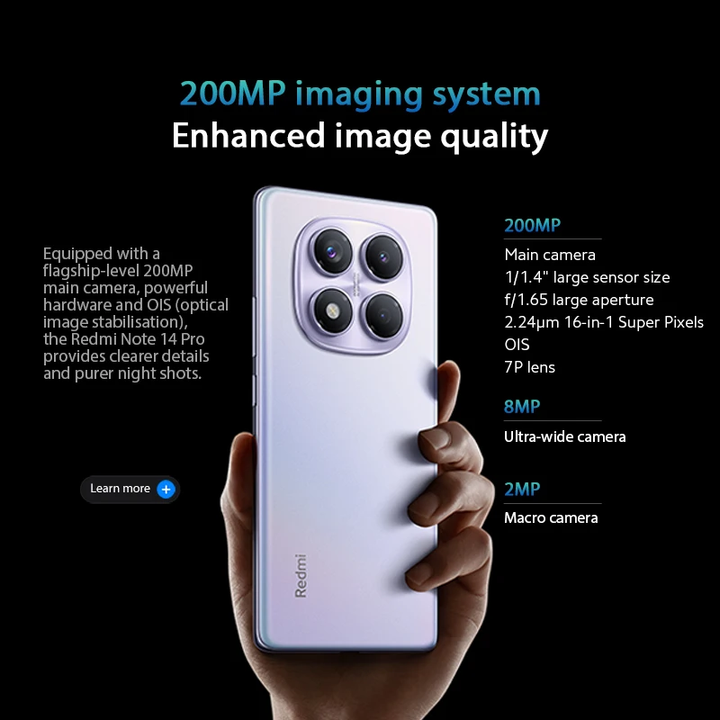 Versão global xiaomi redmi note 14 pro smartphone 200mp ai câmera helio G100-Ultra 6.67 "120hz display amoled 5500mah bateria