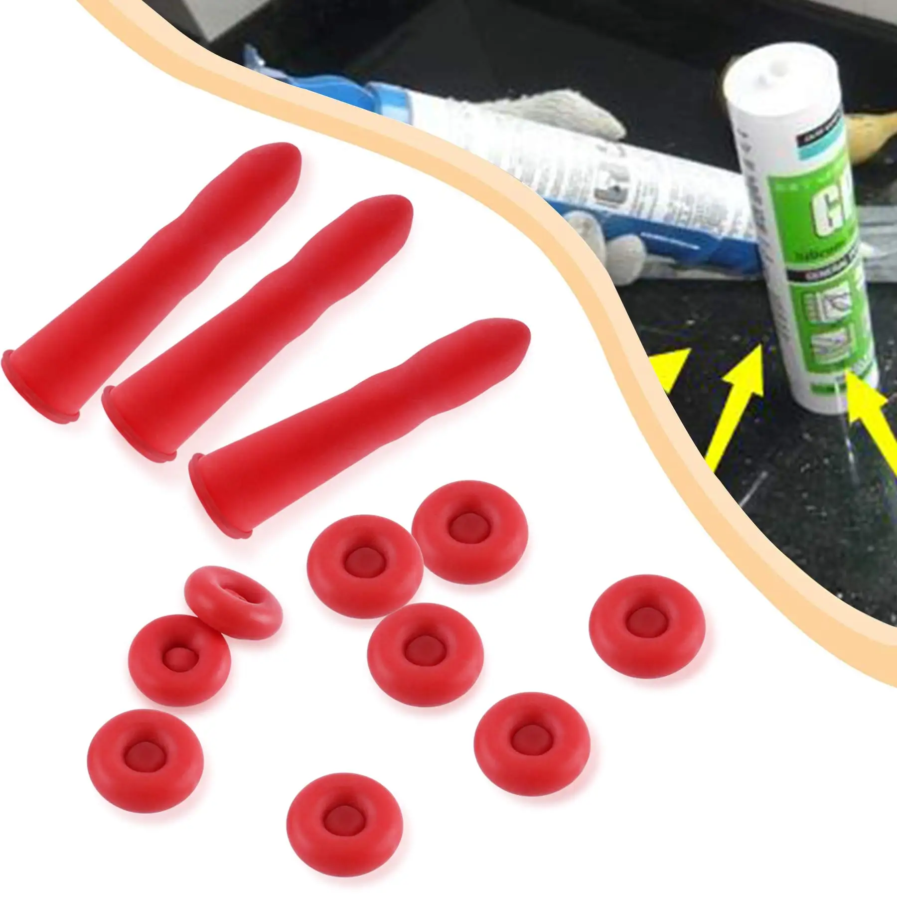20 Chiếc Caulk Nắp Đỏ Caulk Tiết Kiệm Bộ Đội Caulk Máy Hàn Miệng Túi Tiết Kiệm Mở Mắc Ca Ống Cho Hàn Kín Và Bảo Quản