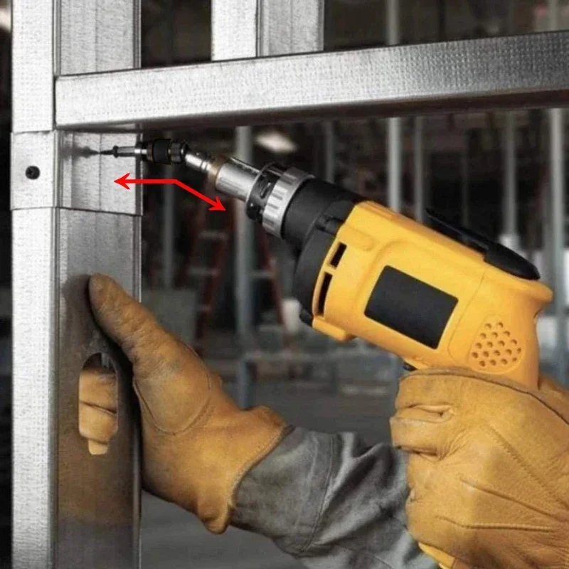 1pc Magnetic Screw Drill Tip, 1/4" Impact Tough Bit Holder With 20° Pivoting , Bendable Extender Quick Change Locking Rotating