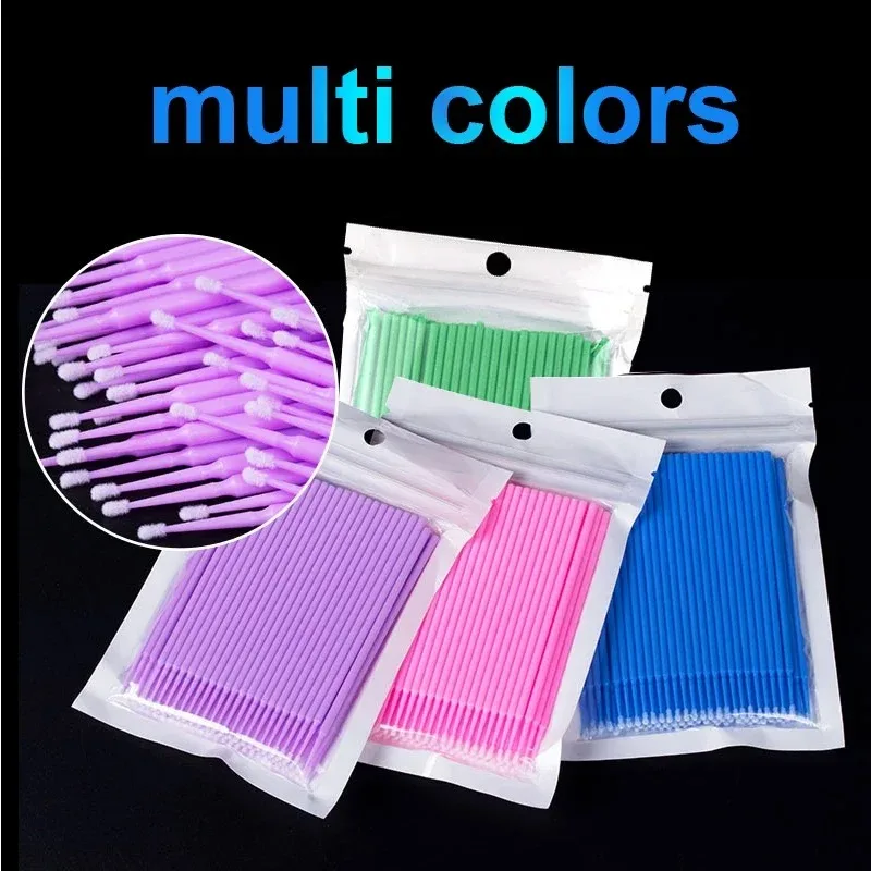 YS00136--100pcs ทนทานทิ้ง Micro แปรง Eyelash EXTENSION Eye Lash กาว Applicators ทําความสะอาด Swab Sticks เครื่องมือแต่งหน้า
