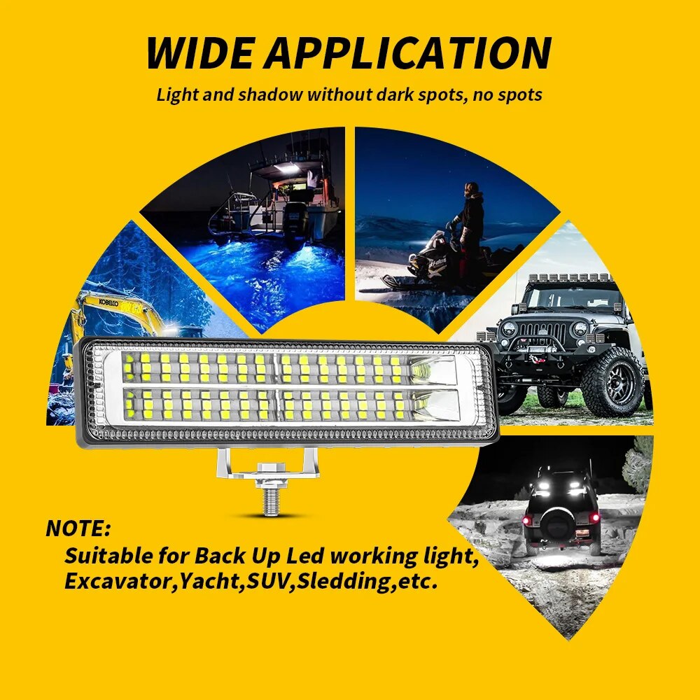 Barre lumineuse de travail à LED, lampe d'inondation, conduite, antibrouillard, tout-terrain, Ford, Toyota, SUV, faisceaux versiled, nouveau, 28LED, 84W, 9-80V