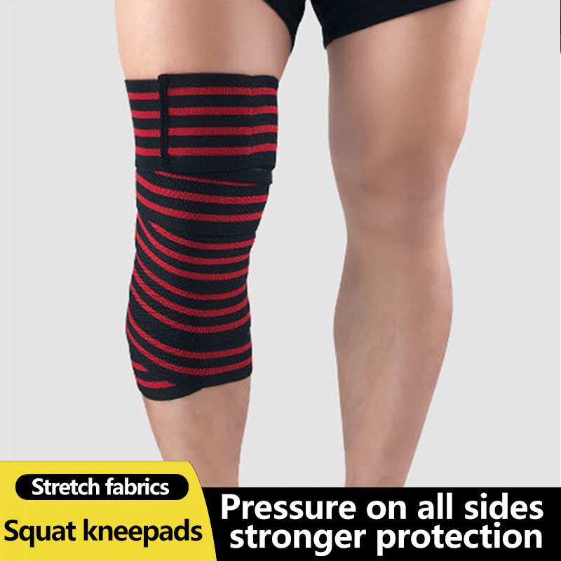 1PC 피트니스 가압 스트랩 체육관 역도 스쿼트 훈련 탄력 붕대 다리 무릎 압축 랩