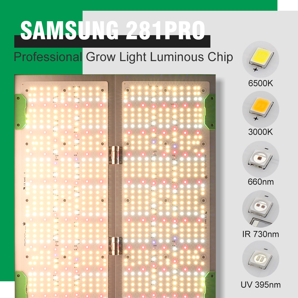 LM281PRO 320W 450W Quantum Board faltbares LED-Wachstumslicht Vollspektrum 2,3Umol/J Perle DIY mit Ein/Aus-Bühnen-Einstellschalter