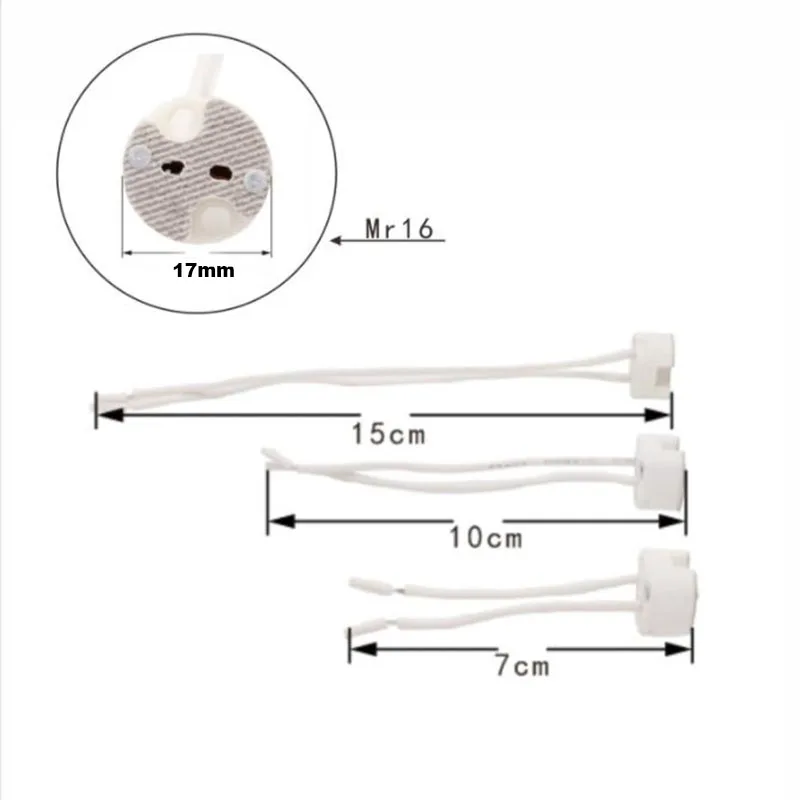 2/5/10 Uds cerámica GU10 MR16 MR11 GU5.3 G4 portalámparas adaptador de base extensión conector de cable enchufe para luz halógena LED