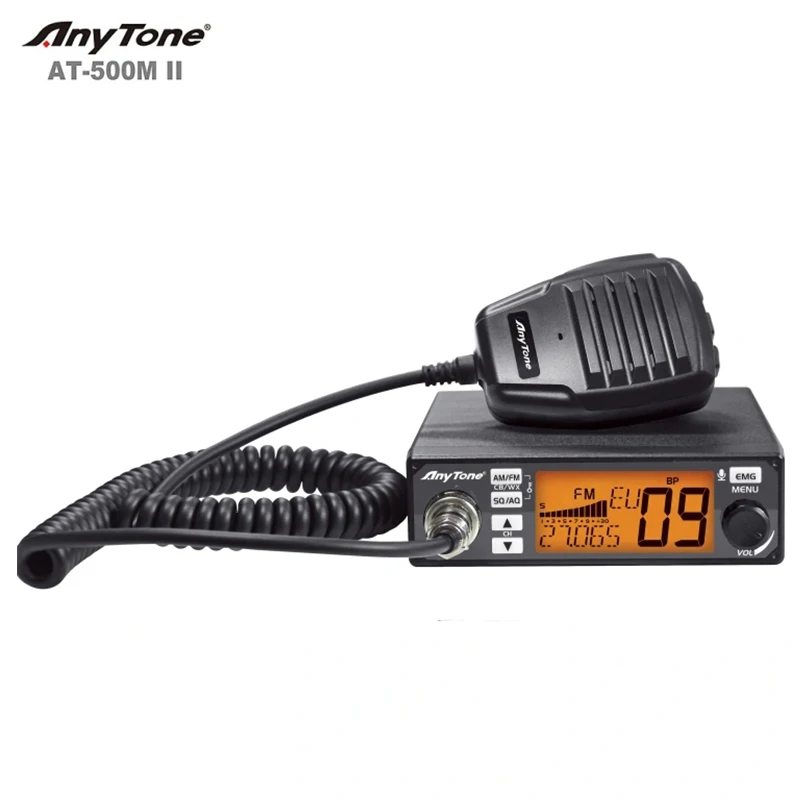 AnyTone AT-500M II NRC 4W CB Radio 26,965-27,405 MHz AM/FM RF/Mikrofonverstärkung mit VOX, CTCSS/DCS, Echo/RB/Key Beep, NB/ANL, Hi-Cut, WX