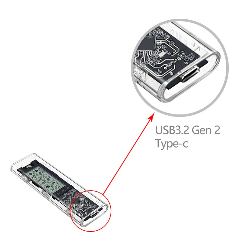 UTHAI M. 2 NVME/NGFF Dual Protocol Solid State Drive Case Intelligent Digital Health Detection Typc3.2 Hard Drive Case