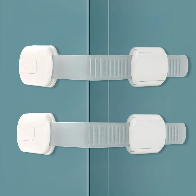 Cerraduras con correa de seguridad para niños, cerraduras de bebé para armarios y cajones, almohadillas adhesivas, inodoro, nevera y más, No requiere instalación, 5/10 unidades