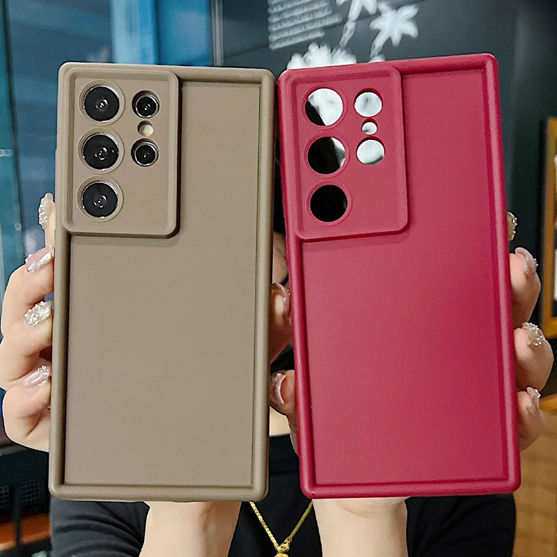Capa tpu macia para samsung galaxy a56 a55 a54 a53 a35 a15 a16 a25 5g s24 s22 s25 ultra s23 fe doce cor silicone capa de telefone