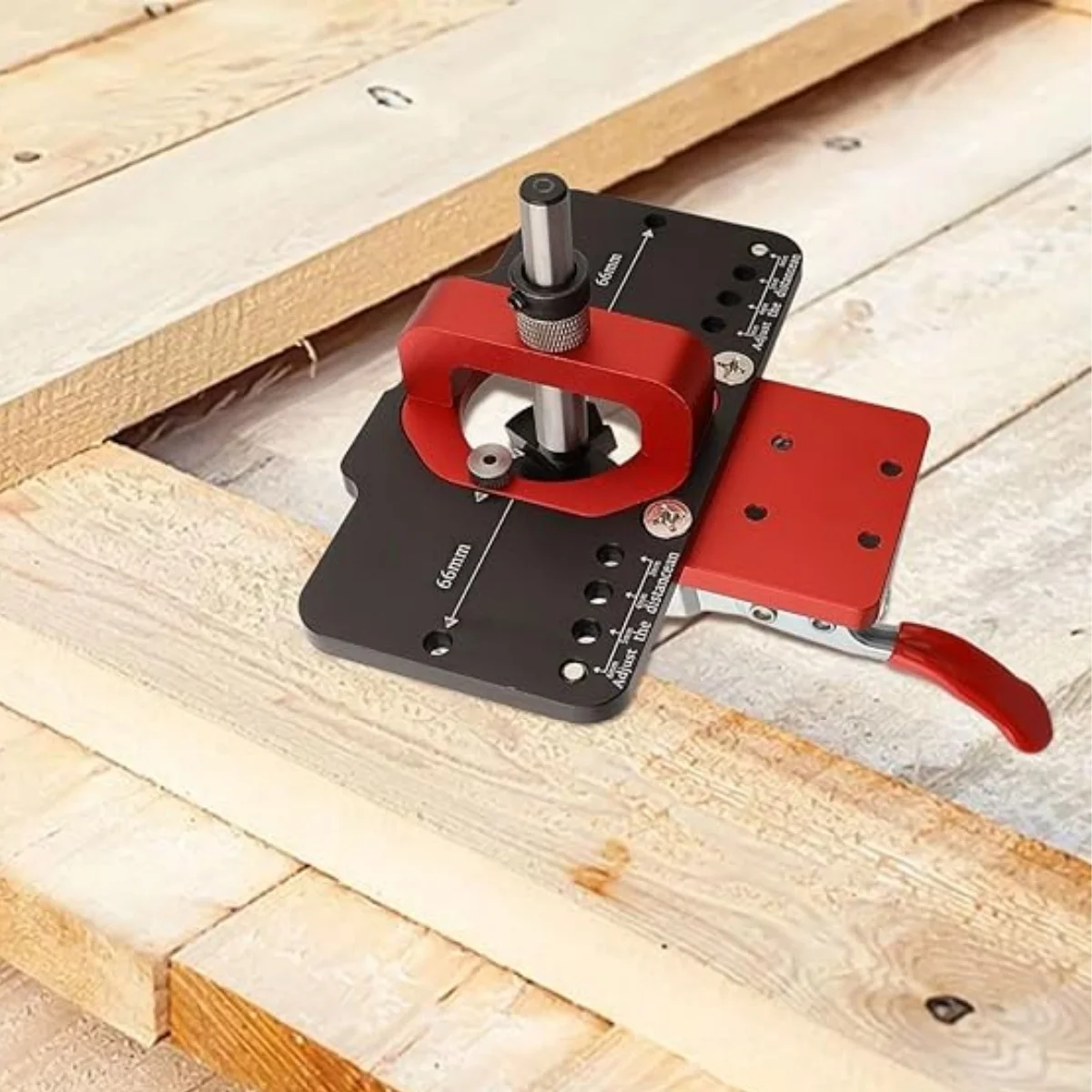 ไม้ 35 มม.บานพับ Boring Jig พร้อมถ้วยติดตั้งสไตล์ Boring Hole เจาะท่องเที่ยวอลูมิเนียมรูเปิดแม่แบบสําหรับประตูตู้
