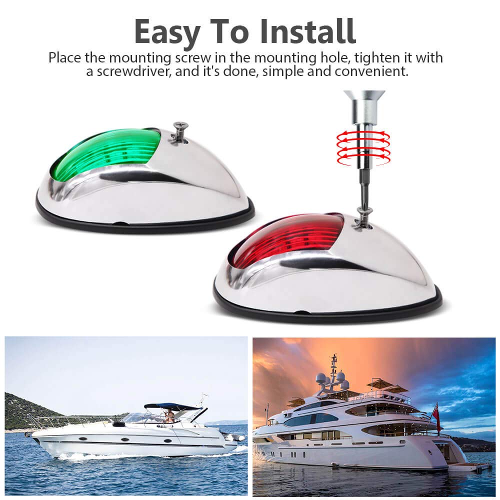 Luz LED de navegación, lámpara de advertencia de señal, luz de arco para barco marino, lámpara de navegación para barco a motor y y yate Skiff, 2 uds.