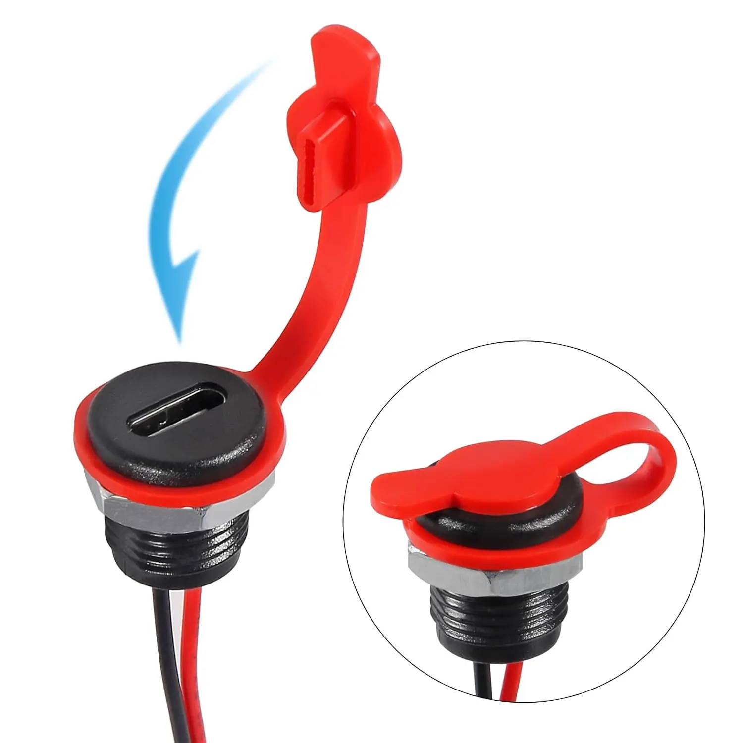 8/16 Uds tipo C hembra 2 pines tipo C conector hembra conector impermeable puerto de carga hembra 3A USB-C enchufe del cargador
