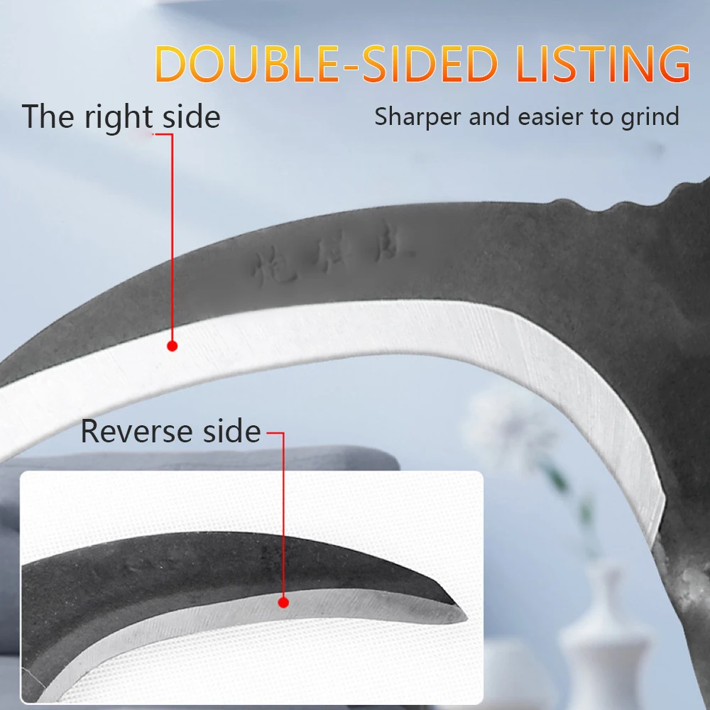 Double Scythe High Manganese Steel Multifunctional Mowing and Cutting Tool for Gardening