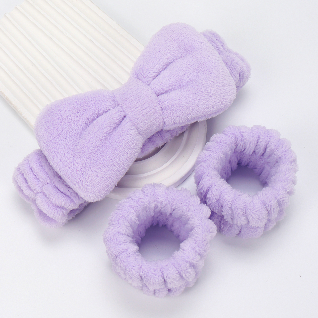 3 Muñequera de Spa para lavarse la cara Toalla de maquillaje de microfibra Bandas para el cabello Banda de lavado Scrunchies Banda absorbente para el sudor para la muñeca