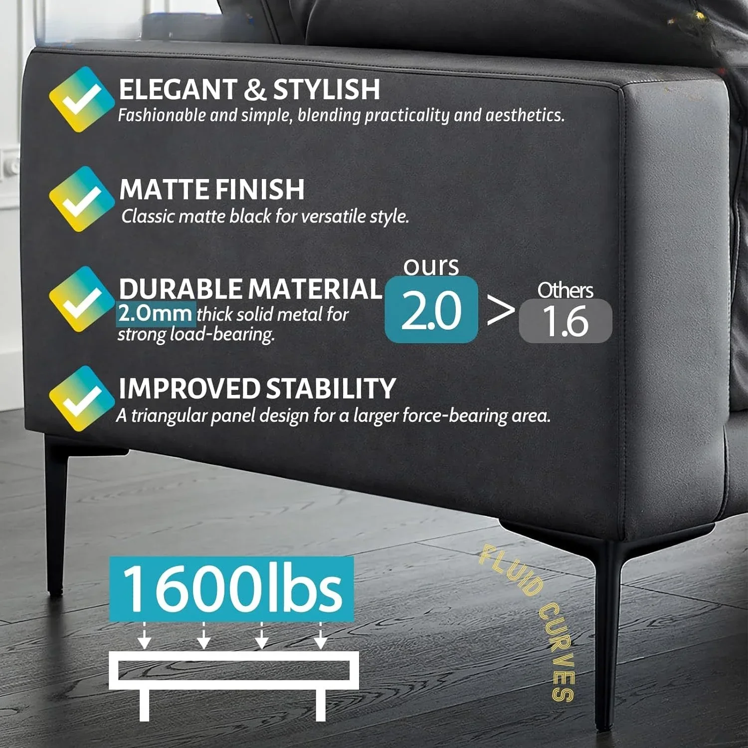 テレビ,コーヒーテーブル,バスルーム,引き出し,キャビネット,脚,金属サポート,脚,積載量800kg, 4ピース/セット