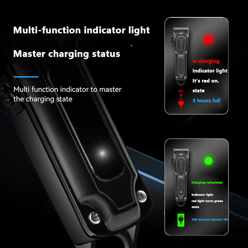 Cortadora de pelo eléctrica Kemei KM-1071 UBS, cortadora de barba inalámbrica recargable para hombres, potente cortadora de pelo eléctrica, herramienta de recorte