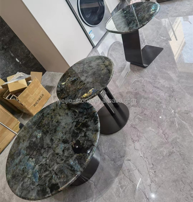 Juego de mesa de centro de granito Azul zafiro elegante, muebles de lujo para sala de estar
