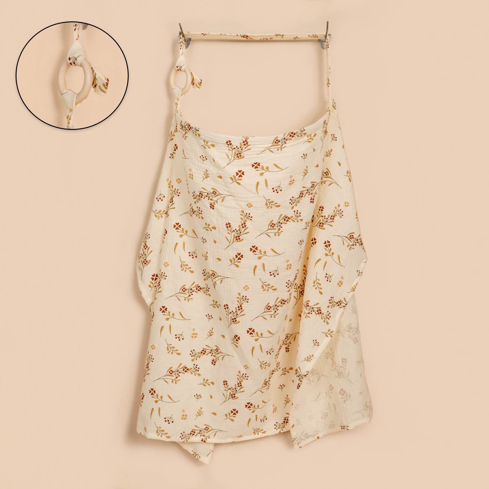 Funda de lactancia transpirable con estampado de algodón, delantal de lactancia de privacidad ajustable para madre, toalla de lactancia antiexposición fuera de casa