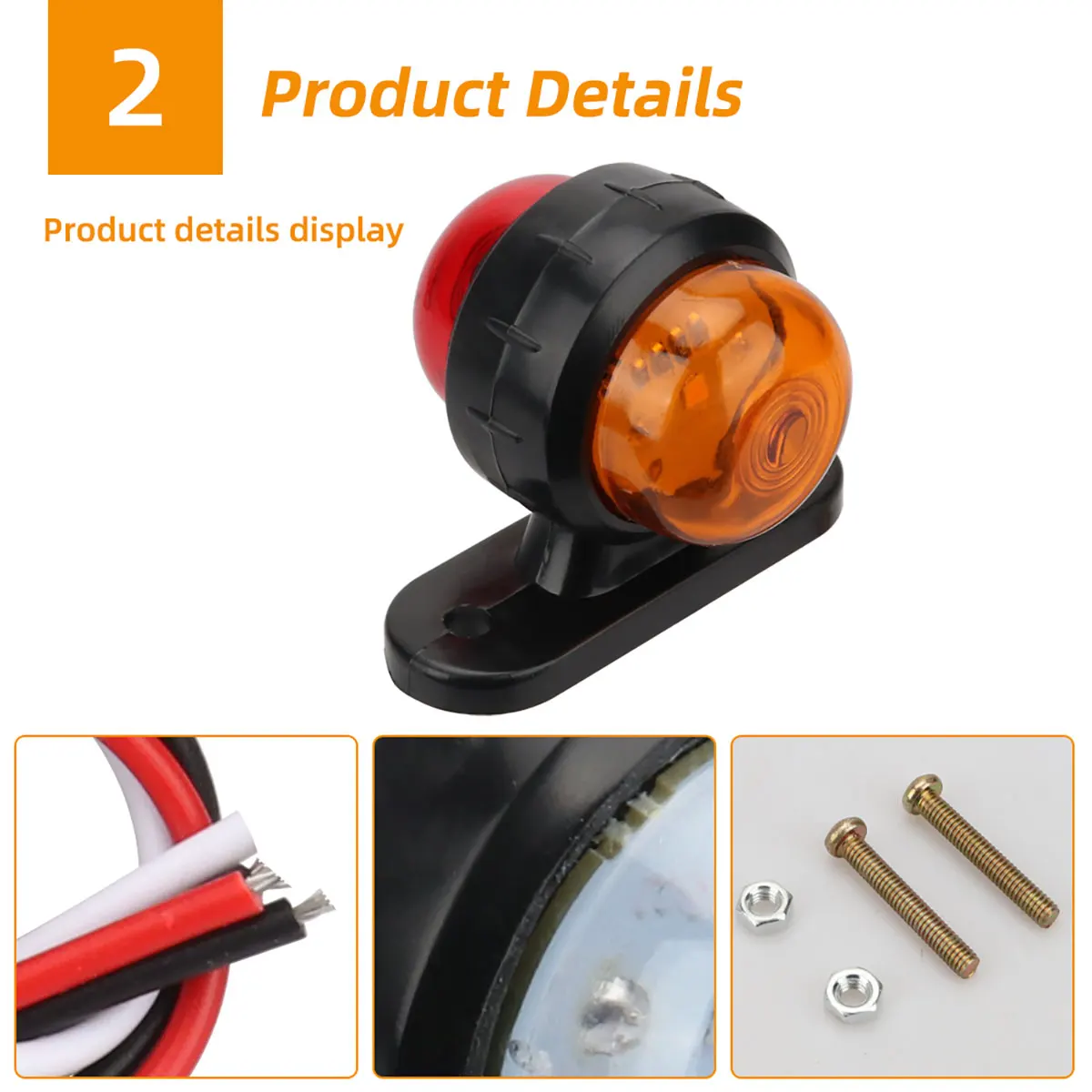 2ชิ้นไฟ LED ด้านข้างรถบรรทุก12V 24V ไฟแสดงสถานะด้านหลังรถบรรทุกไฟเค้าร่างไฟท้ายสำหรับรถพ่วงรถตู้คาราวาน