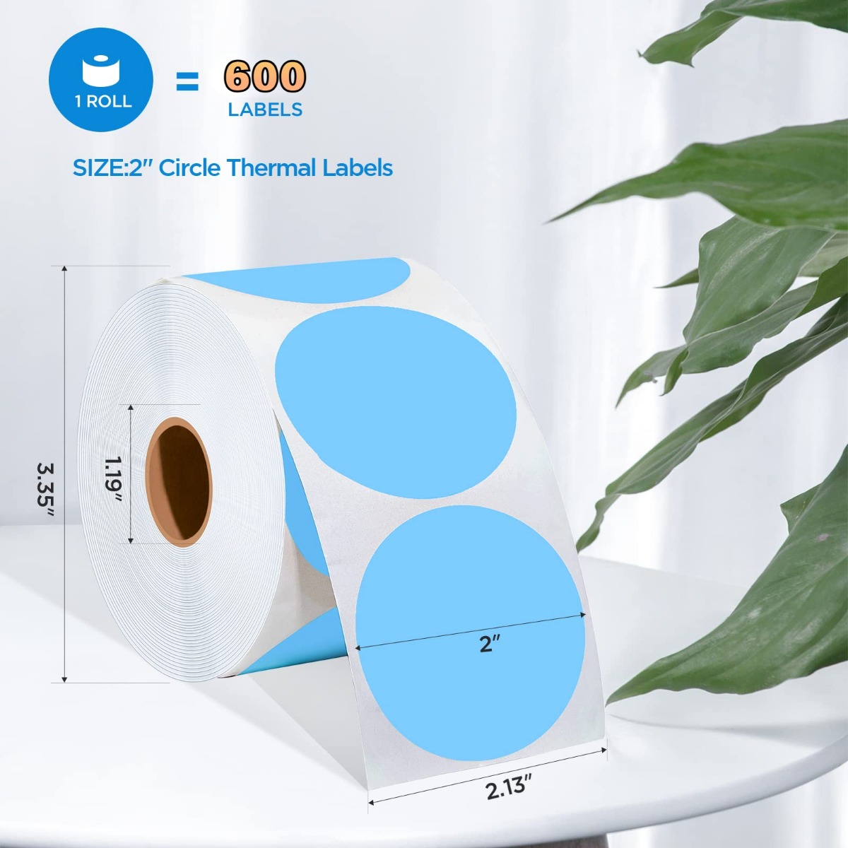 สติกเกอร์ความร้อนทรงกลม2นิ้วแบบมีกาวในตัวสติกเกอร์ความร้อนอเนกประสงค์แบบม้วนมีกาวในตัว600/1ม้วน
