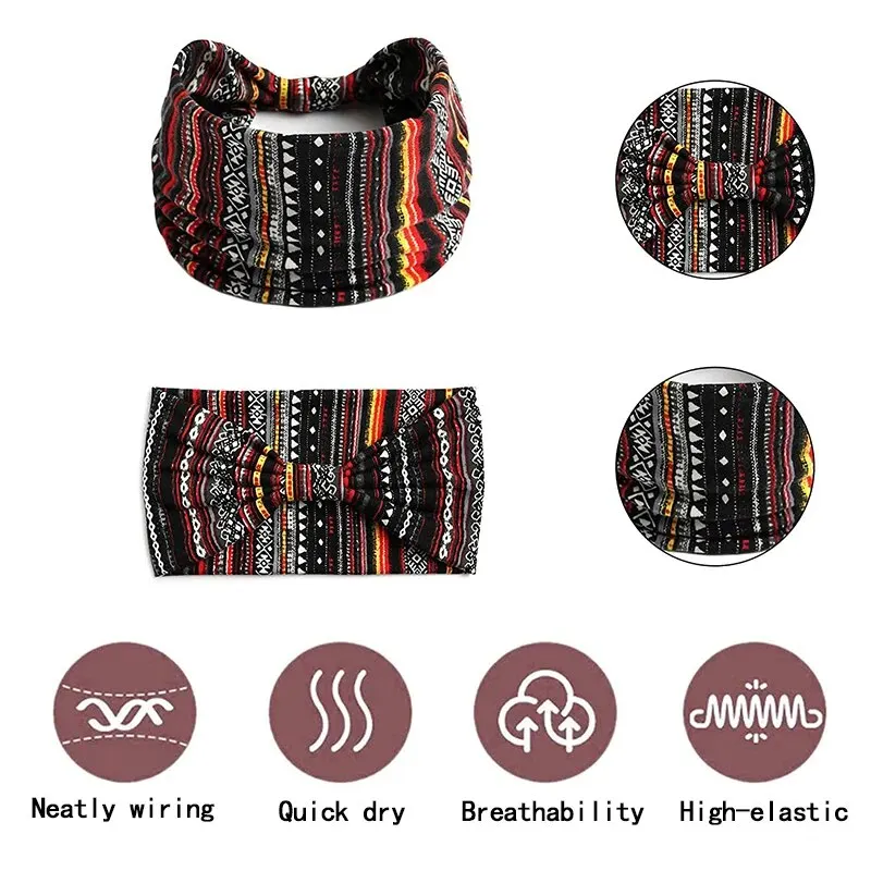 Bohemian Trendy Yoga Motion Hairpie assorbimento del sudore che assorbe il sudore e accessori per capelli copricapo da donna in cotone elastico