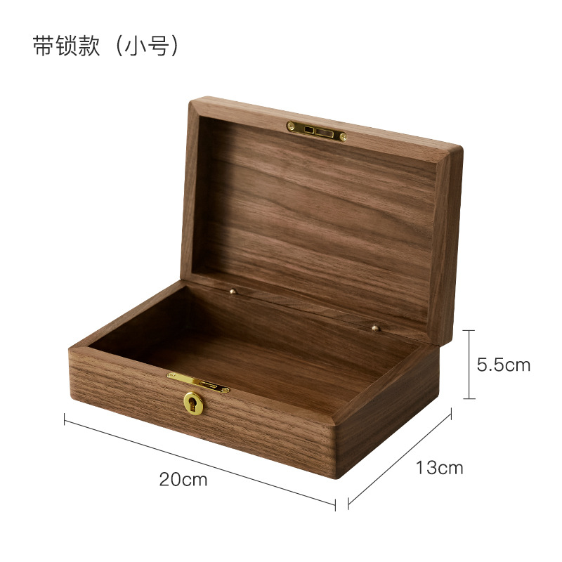 Creative Home Walnut Vintage Desktop Items Cosmetic Jewelry Storage Solid Wood Box