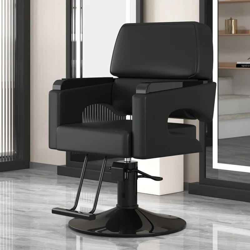 Sedia da salone professionale Sedia da styling idraulica regolabile con base in acciaio inossidabile Cuscino ad alta densità Bellezza moderna da barbiere