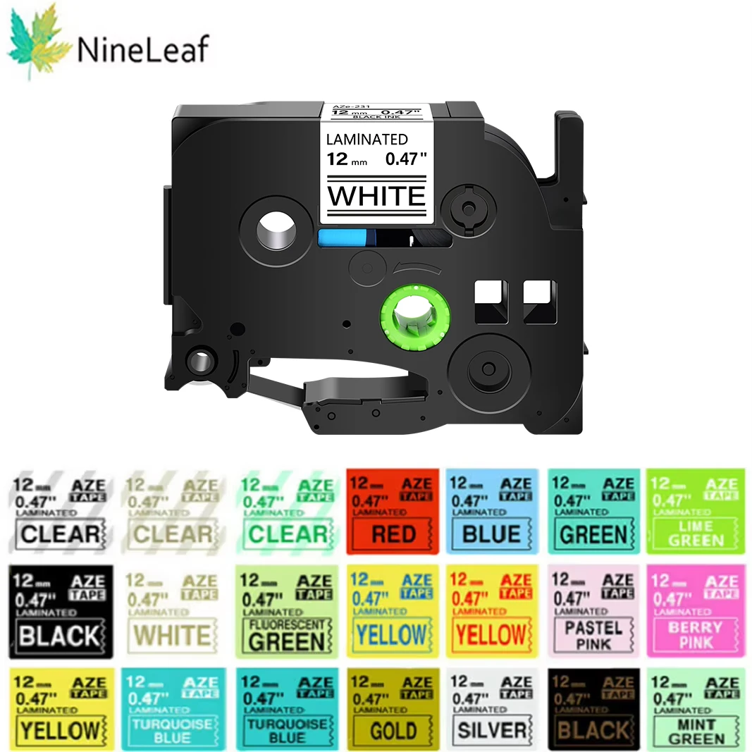 Лента для этикеток NineLeaf 6/9/12/18/24 мм 231, совместимая с принтером этикеток Brother P-Touch для лент TZ 131 231 431 531 631 731