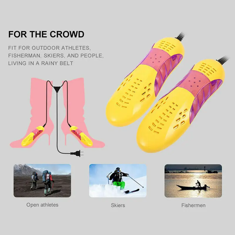 Secador de zapatos portátil, desinfección y desodorización de rayos ultravioleta, secador de zapatos para el hogar para calentador de otoño e invierno, 18W, UE/EE. UU.