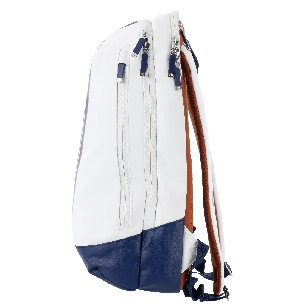Wilson 2023 Mochila de tenis Roland Garros Super Tour con bolsillos para raqueta con compartimentos parciales para raqueta Diseño elegante
