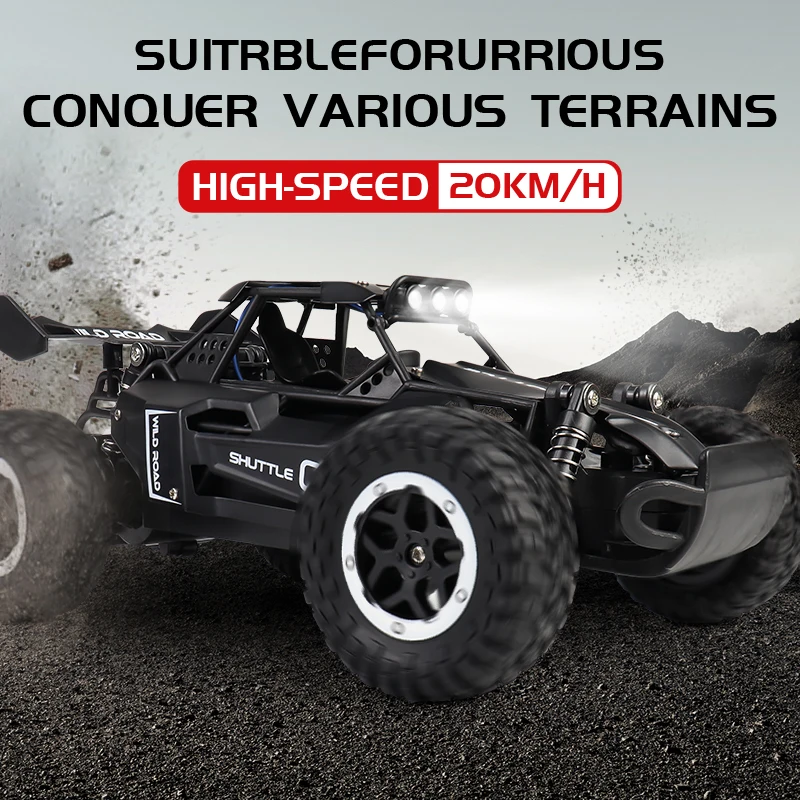 Nuova auto RC 1:16 2WD con luce a LED 2.4G 20KM/H ad alta velocità fuoristrada arrampicata telecomando auto giocattolo regali per ragazzi ragazze bambini