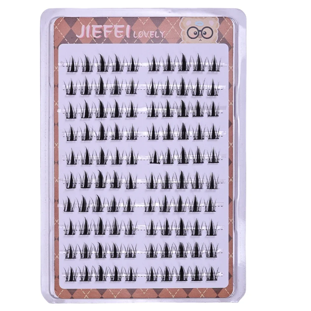 DIY Self-Adhesive Cluster Lashes 10 Rows/Box, Glue-Free Manga Style Sectioned Eyelashes Natural Look