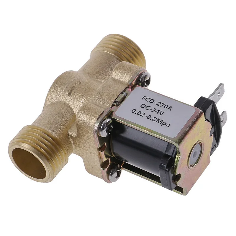 1ชิ้นG1/2 ''ทองเหลืองไฟฟ้าโซลินอยวาล์วDC 12โวลต์24โวลต์AC220vสําหรับเครื่องทําน้ําอุ่นพลังงานแสงอาทิตย์