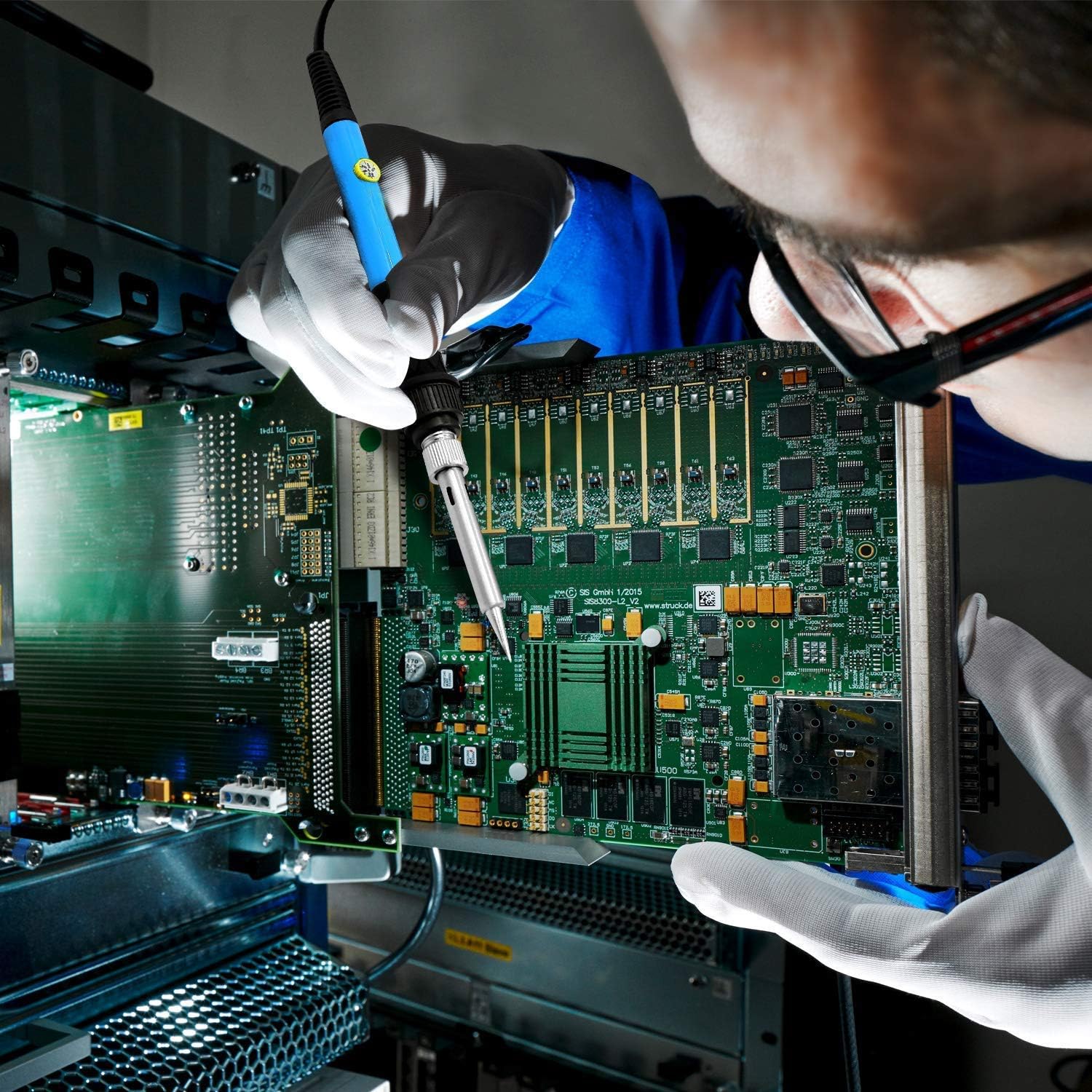 19-IN-1-Lötkolben-Set, Schweißwerkzeug, Lötset mit LCD-Digitalmultimeter, 60 W, Lötkolben, 5 zusätzliche Spitzen, EU/US-Stecker