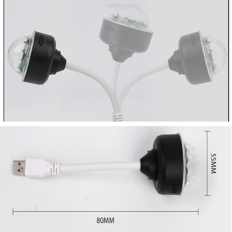 Proyector de luz LED de rotación automática de 6W, lámpara láser, bombilla con Control por voz, bola de cristal, fiesta de Navidad, DJ, discoteca, lámpara de escenario para coche
