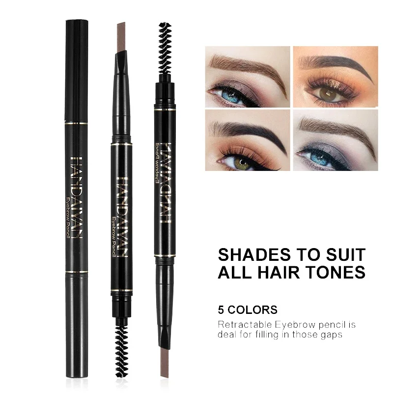 ดินสอเขียนคิ้ว Double-Ended 5 สี Natural Non-fading Waterproof Long-Lasting Filling And Outlining Eyebrow