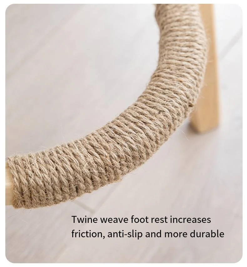 Bar Height Bar Stools Without Back Wooden Tall Stools for Kitchen Island Modern Bar Chairs Cotton and Linen Barstools  Furniture