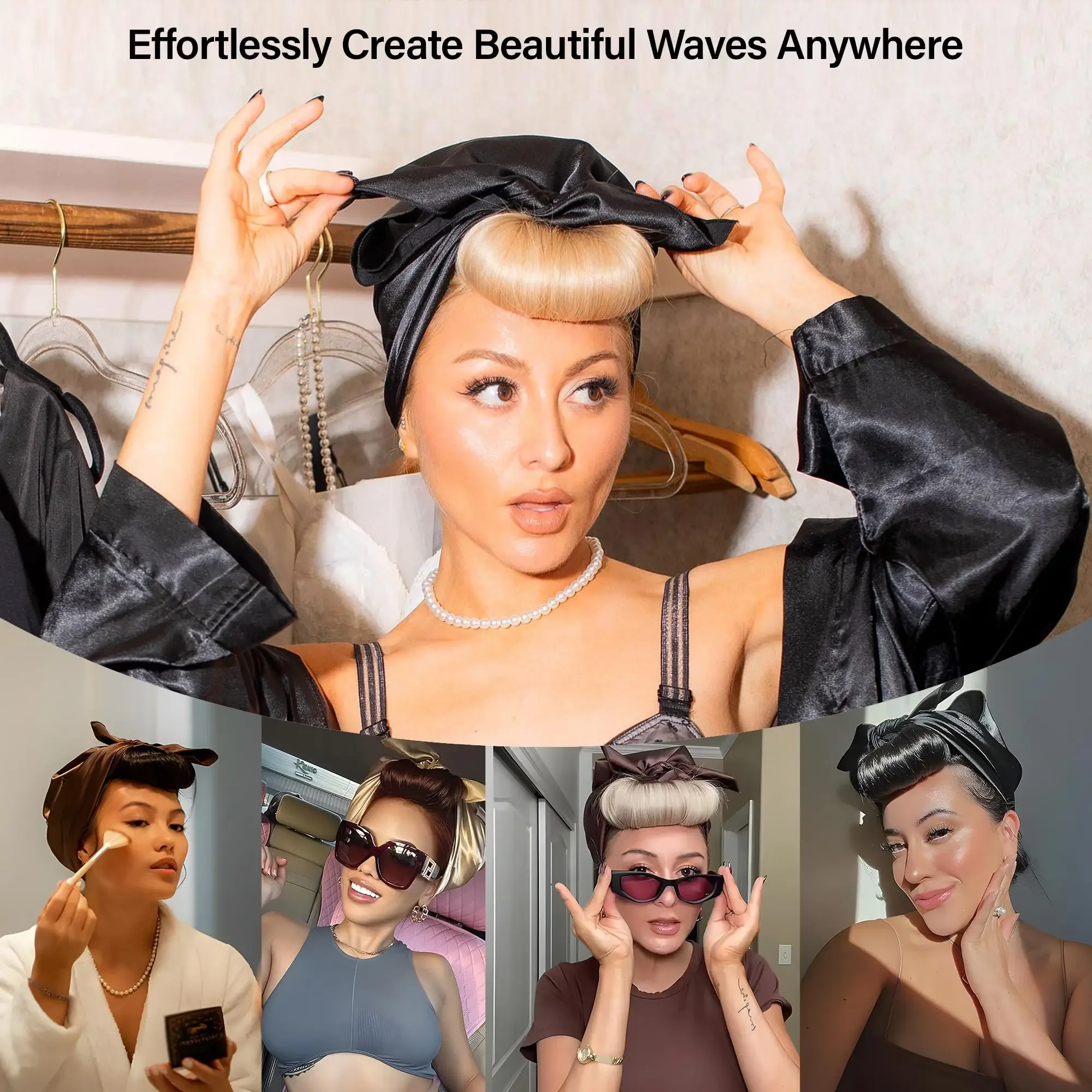 4Pcs/set Heatless Velvet Hair Curler  Lazy Curls Heatless Curls Overnihght Heatless Blowout Styling Tools Hair Curlers to Sleep