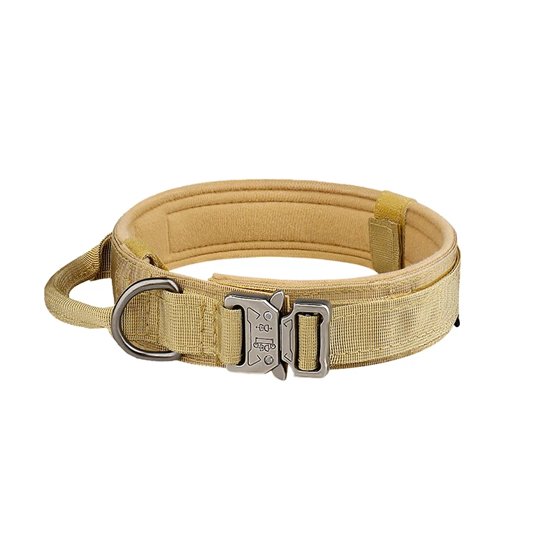 Pet Products Outdoor Tactical Dog Collar Metal Buckle Breathability Nylon Collar Medium and Large Dog Training Neck Collar Dog