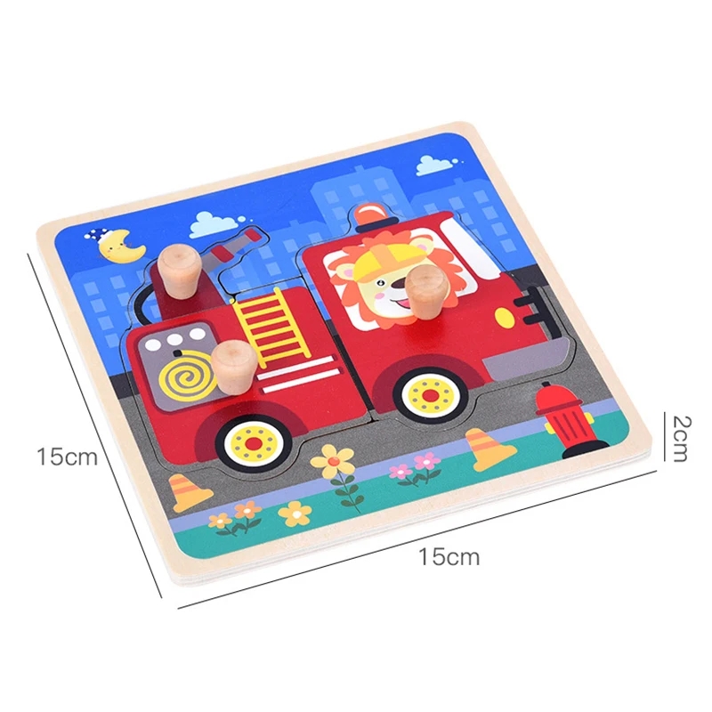 Montessori Baby Speelgoed 3D Houten Puzzels Kinderen Hand Krasbord Puzzel Kinderen Vroeg Leren Onderwijs Fruit Cognitief Speelgoed
