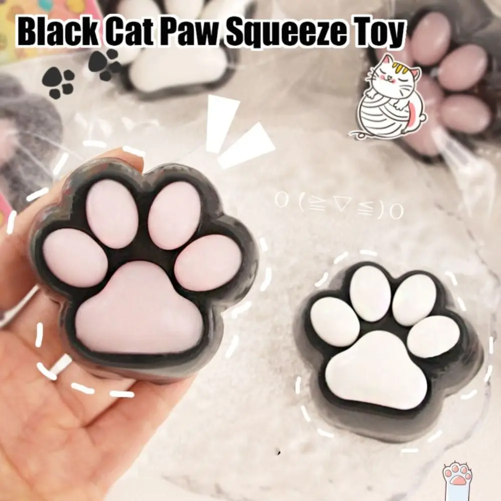 Cat PAW Mochi Taba Squishy Fidget ของเล่น Antistress สีดําแมวเท้าช้า Rebound Pinch Decompression บีบของเล่นความเครียดบรรเทาของเล่น