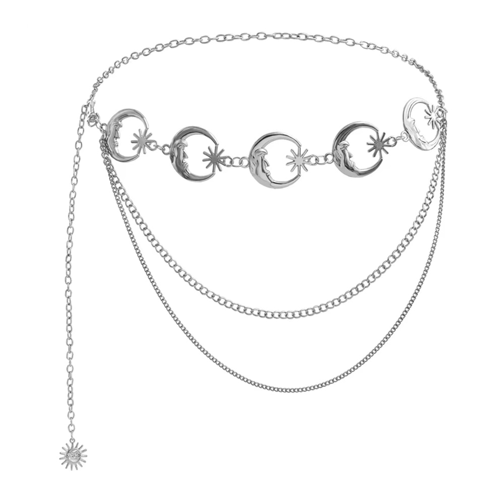 Moda dourada borla cintura corrente cinto feminino boêmio metal punk goth lua designer cintos para mulheres de alta qualidade vestido correntes