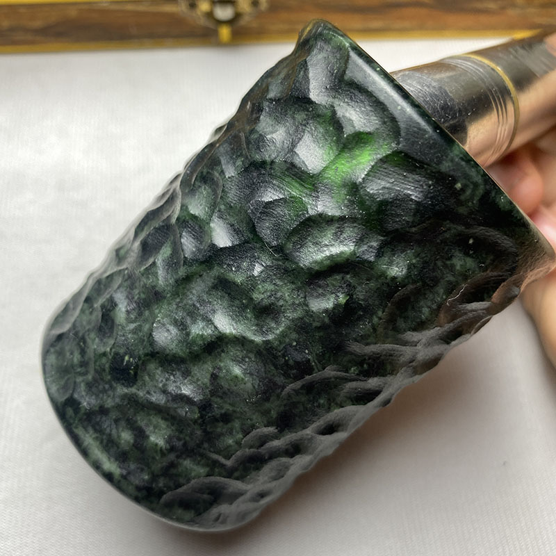 Taza de agua de piedra King de medicina Natural, Serpentina esmerilada, Jade, taza maestra, taza de té de piedra rugosa