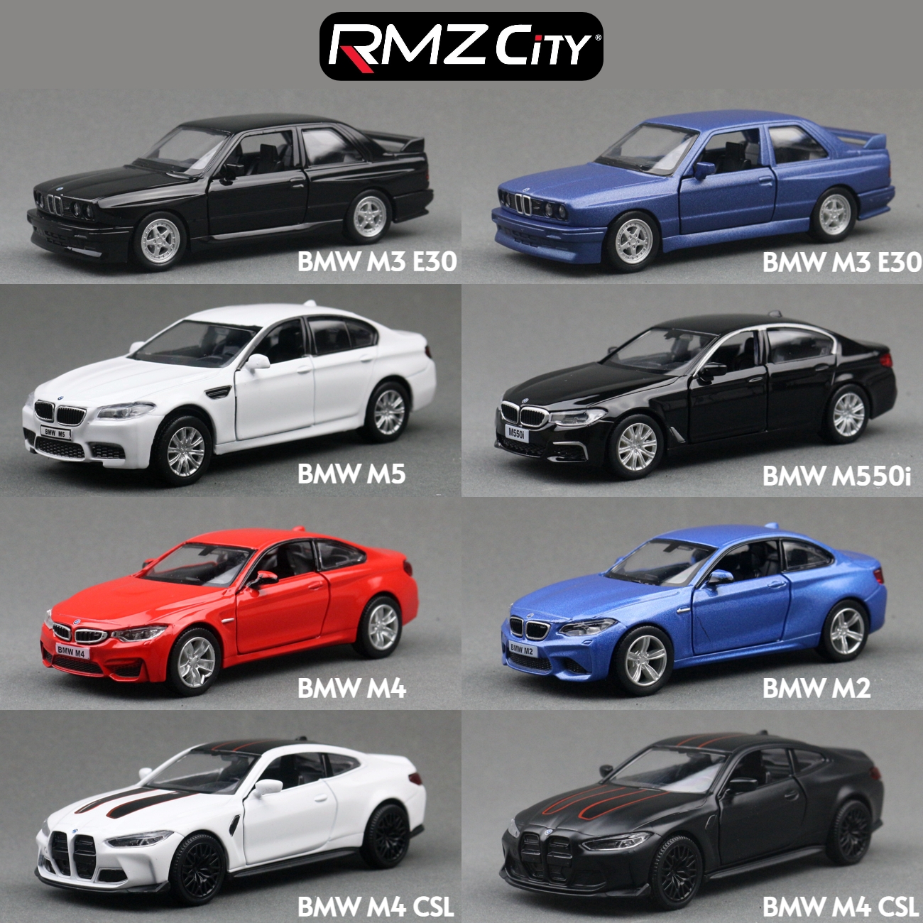 1/36 BMW M2 M3 M4 M5 Модель игрушечного автомобиля для детей RMZ CiTY Литой под давлением металлический гоночный миниатюрный откатной коллекции подарок для мальчиков